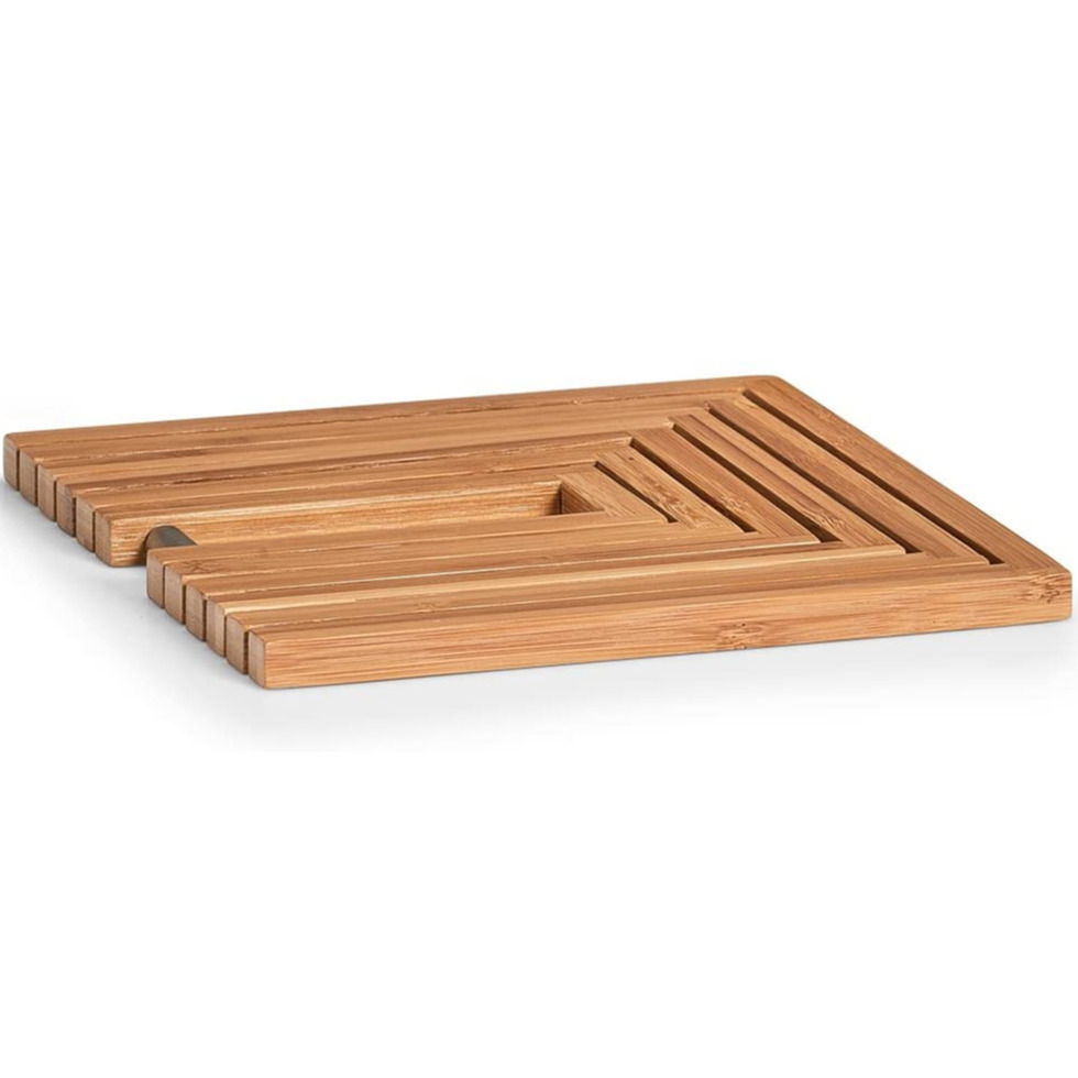 Zeller pannenonderzetters - uitklapbaar - bamboe hout - 19-34 x 19 cm -