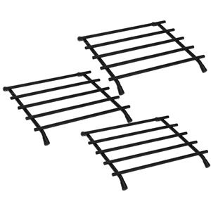 Zeller 4x Metalen zwarte pannenonderzetters vierkant 20 cm -