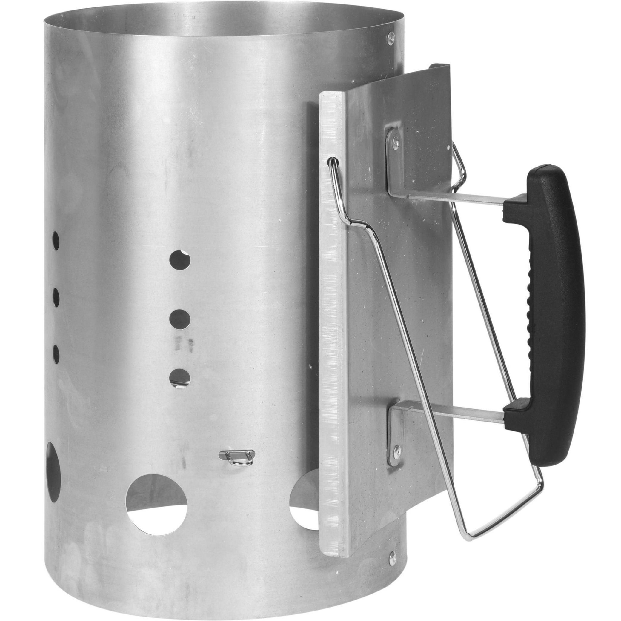 Merkloos Luxe briketten of houtskool barbeque/BBQ starter metaal 30 cm -