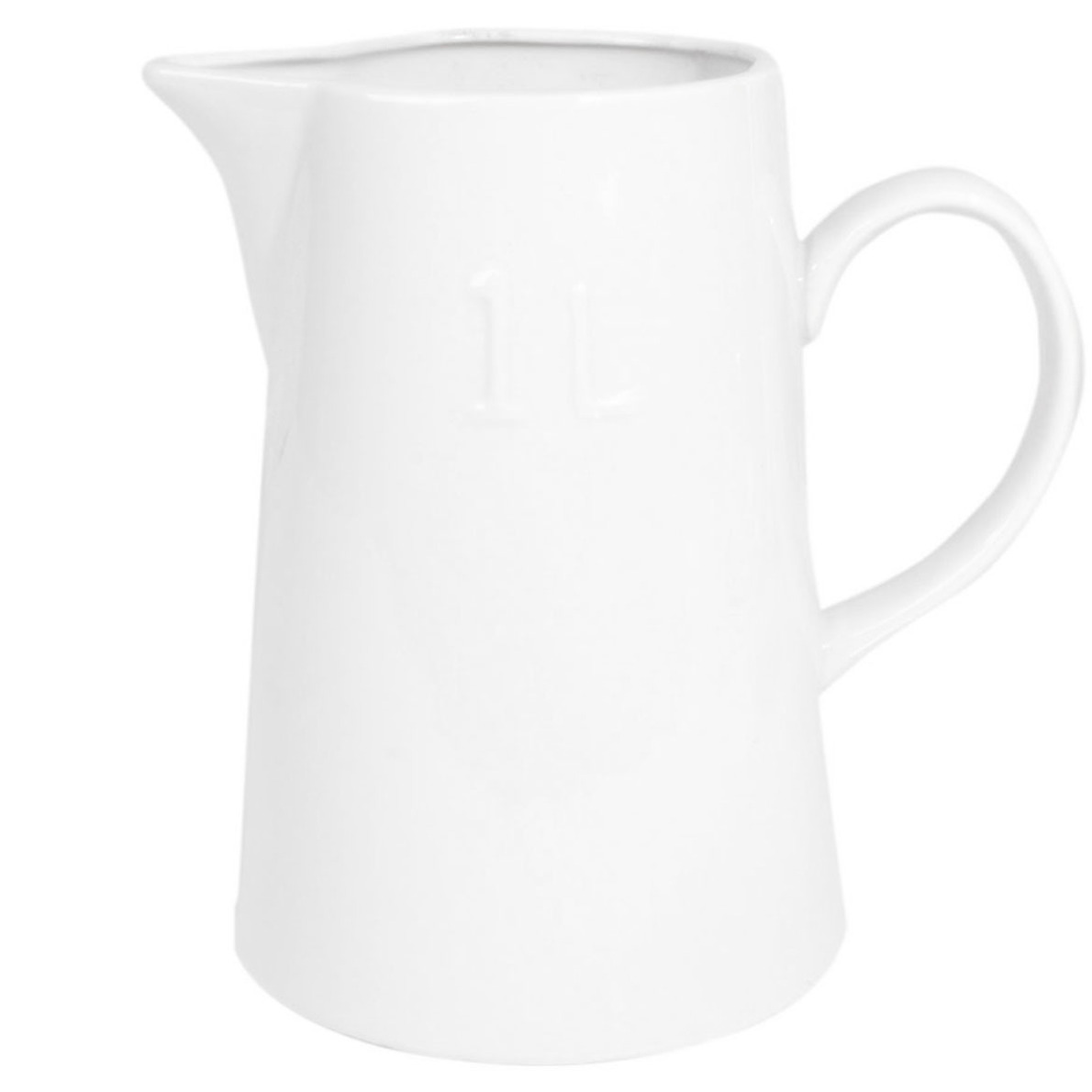 Svenska Living Schenkkannetje/waterkannetje wit porselein 1 liter 18 cm -