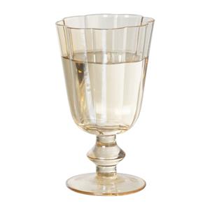 Xenos Waterglas op stam geschupt - goudkleurig - 250 ml