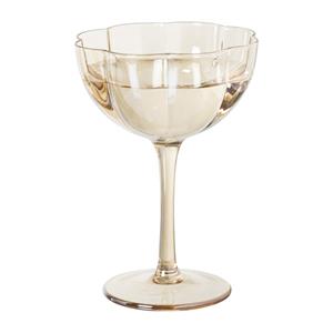 Xenos Wijnglas klein geschulpt - goudkleurig - 150 ml
