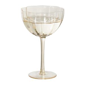 Xenos Wijnglas groot geschulpt - goudkleurig - 350 ml