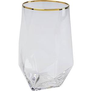 Kare Design Kare Waterglas Diamond Gold Rim