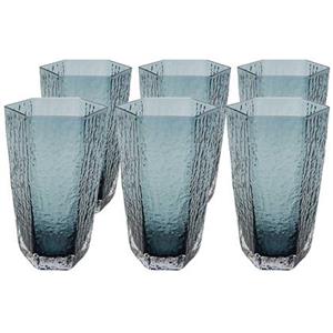 Kare Design Cascata Waterglazen hoog blauw 6st