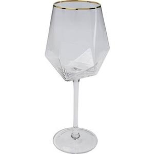 Kare Design Kare Wijnglas Diamond Gold Rim