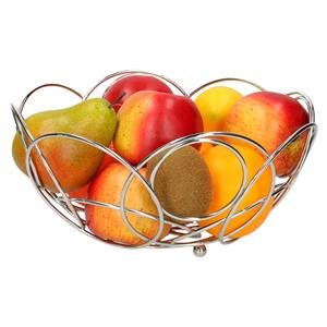 Merkloos Ronde fruitschaal zilver 26 cm van metaal -