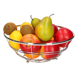 Merkloos Medium-size fruitschaal Chrome metal rond 28 x 11 cm -