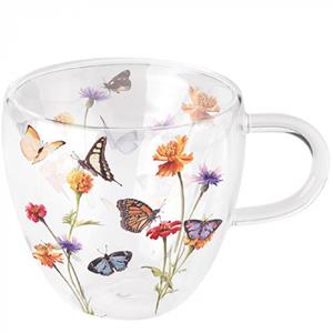 Ambiente Dubbelwandig Glas Butterfly Garden White 200ml