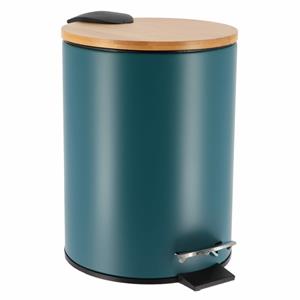 Tendance Badkamer prullenbak Bamboo vibe - soft close - petrol - 3 ltr -