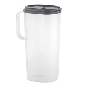 Bella Benson Schenkkan - transparant/antraciet - 1,8 liter - kunststof - afsluitbare deksel - waterkan -