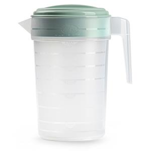 PlasticForte Schenkkan/waterkan met mintgroene deksel - 2L- transparant - kunststof -