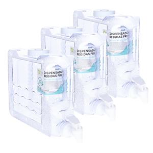 Merkloos Koelkast drank dispenser - 3x - met tap - 3L - plastic - 31 x 7 x 21 cm -