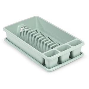 PlasticForte Afdruiprek met lekbak - groen - 45 x 26 cm - afwasrek -