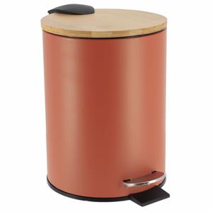 Tendance Badkamer prullenbak Bamboo vibe - soft close - terracotta - 3 ltr -