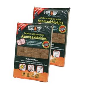 Merkloos 140x stuks Barbecue aanmaakblokjes -