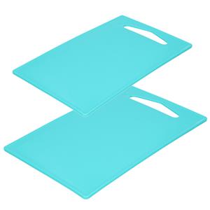 Forte Plastics Kunststof snijplanken set van 2x stuks blauw 27 x 16 en x 24 cm -