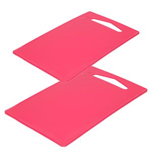 Forte Plastics Kunststof snijplanken set van 2x stuks roze 27 x 16 en x 24 cm -