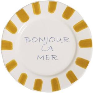 Leen Bakker Gebaksbordje Bonjour - geel - Ø16 cm