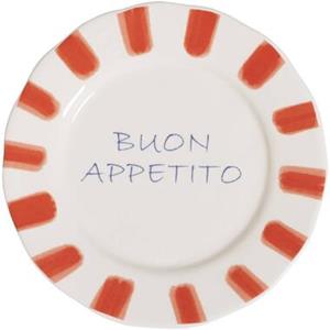 Leen Bakker Gebaksbordje Buon Appetito - rood - Ø16 cm