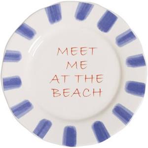 Leen Bakker Gebaksbordje Beach - blauw - Ø16 cm