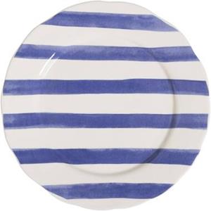 Leen Bakker Ontbijtbord Strepen - blauw - Ø23 cm