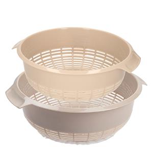 Forte Plastics kunststof keuken vergieten combiset taupe/beige 27 x 10 cm en 23 x 9 cm -