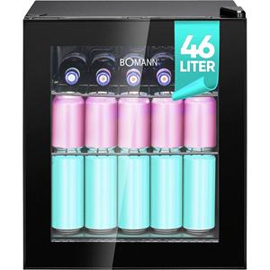 Bomann KSG 7291 schwarz Glaskoelkast Energielabel: E (A - G) 46 l Staand apparaat Zwart