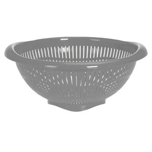 Excellent Houseware Keuken vergiet/zeef - grijs - kunststof - 30 x 31 x 14 cm -