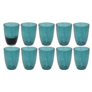 5five Drinkglas Estiva - 10x - blauw transparant - onbreekbaar kunststof - 380 ml -
