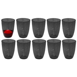 5five Drinkglas Estiva - 10x - grijs transparant - onbreekbaar kunststof - 380 ml -