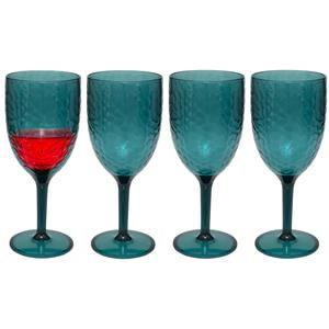 5five Wijnglazen Estiva - 4x - transparant - onbreekbaar kunststof - 350 ml -