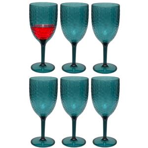 5five Wijnglazen Estiva - 6x - transparant - onbreekbaar kunststof - 350 ml -