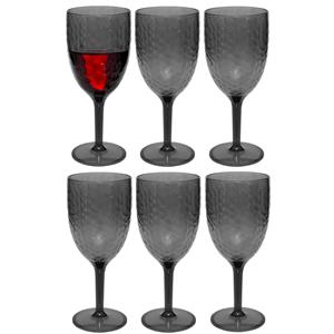 5five Wijnglazen Estiva - 6x - transparant - onbreekbaar kunststof - 350 ml -