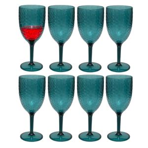 5five Wijnglazen Estiva - 8x - transparant - onbreekbaar kunststof - 350 ml -