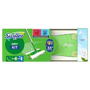 Swiffer Vloerreiniger Starterkit 9-delig Met 4 Droge En 4 Natte Doekjes
