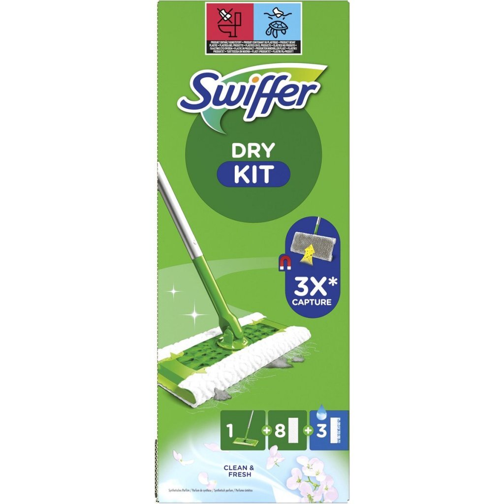Swiffer Vloerreiniger Starterkit 12-delig Met 8 Droge En 3 Natte Doekjes