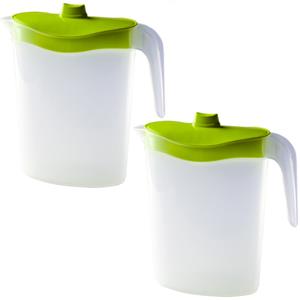 Hega Hogar 4x Waterkan/sapkan met groen deksel 2,5 liter kunststof -