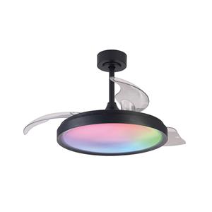 Mantra Iluminación Plafondventilator Siberië zwart DC stil Ø106cm CCT RGB