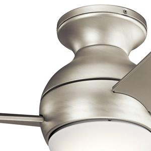 KICHLER LED plafondventilator Sola, IP23 nikkel