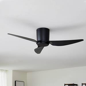 LINDBY Plafondventilator Aulo, zwart, DC, stil, Ø 123 cm