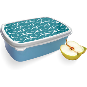 Merkloos Broodtrommel Blauw met Oh Deer Design