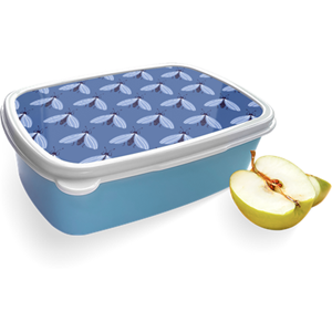 Merkloos Broodtrommel Blauw met Beestjes Design