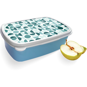 Merkloos Broodtrommel Blauw met Cirkel Patroon Design