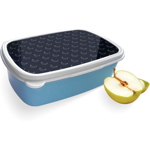Merkloos Broodtrommel Blauw met Maanpatroon Design