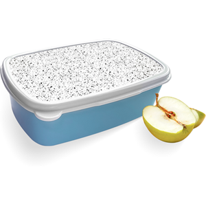 Merkloos Broodtrommel Blauw met Terrazzo Look Design