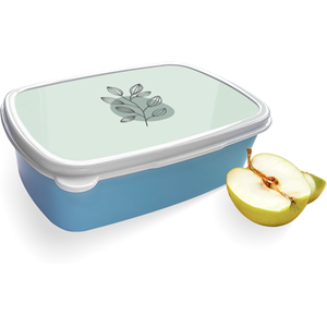 Merkloos Broodtrommel Blauw met Twijg Design