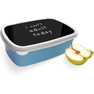 Merkloos Broodtrommel Blauw met Can't Adult Today Design