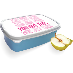 Merkloos Broodtrommel Blauw met You Got This Design