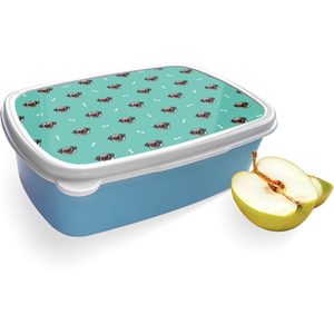 Merkloos Broodtrommel Blauw met Pug Life Design